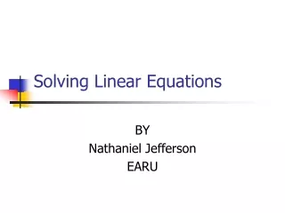 Solving Linear Equations