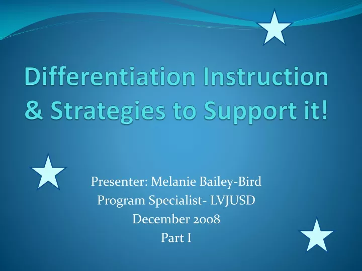 differentiation instruction strategies to support it
