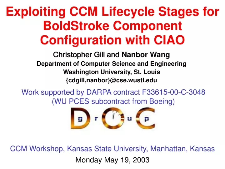 exploiting ccm lifecycle stages for boldstroke