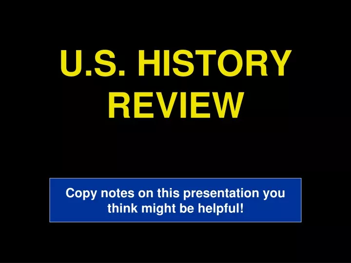 u s history review