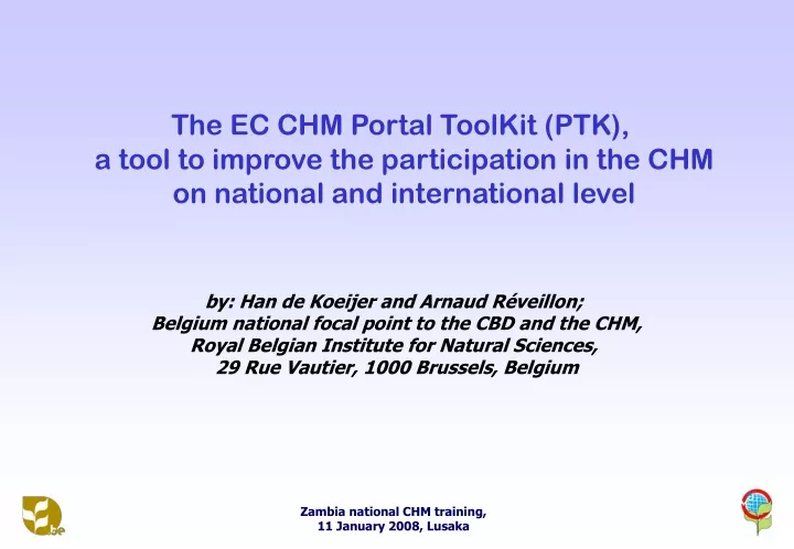 the ec chm portal toolkit ptk a tool to improve