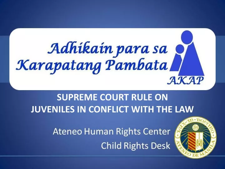 supreme court rule on juveniles in conflict with