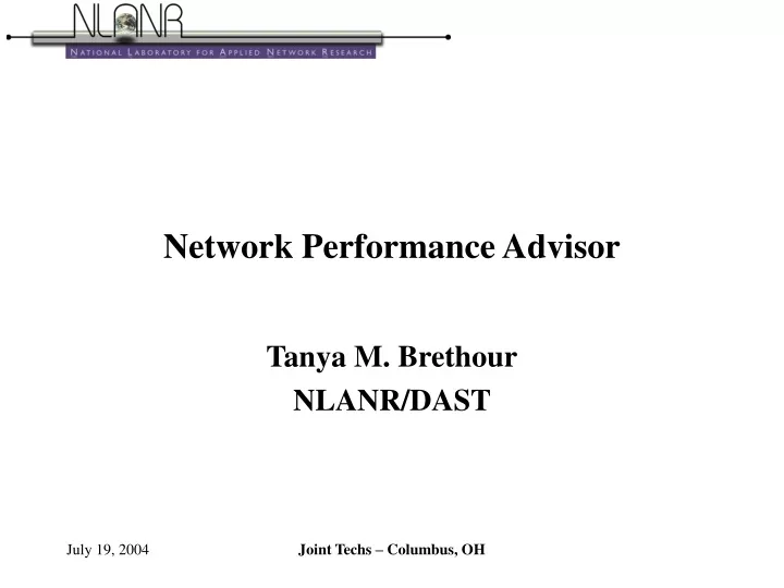 network performance advisor