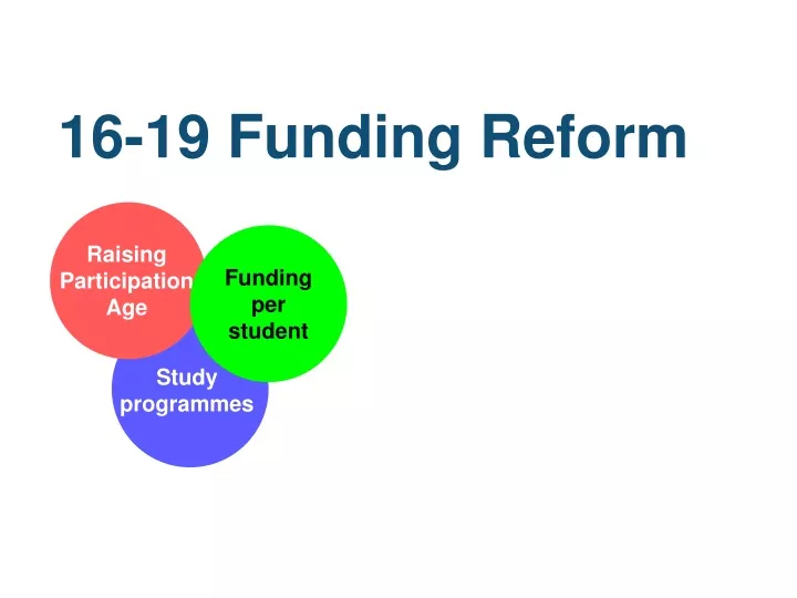 16 19 funding reform