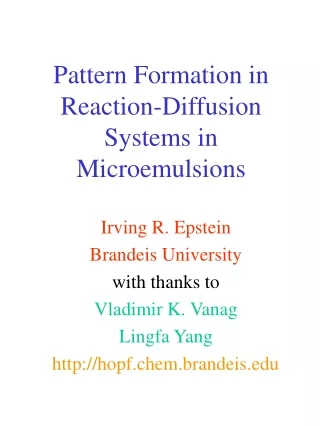 Pattern Formation in Reaction-Diffusion Systems in Microemulsions