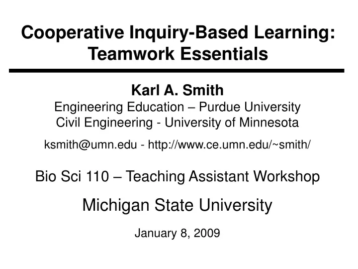cooperative inquiry based learning teamwork essentials