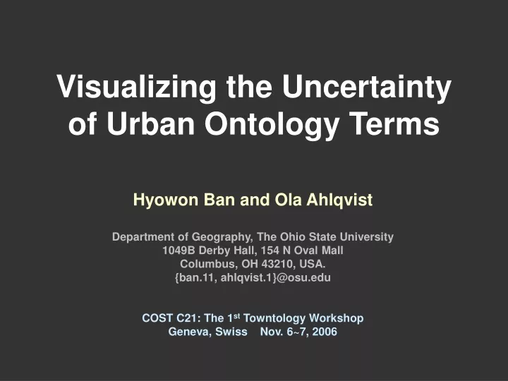visualizing the uncertainty of urban ontology terms