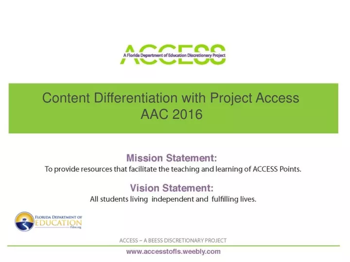 content differentiation with project access