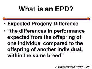 What is an EPD?