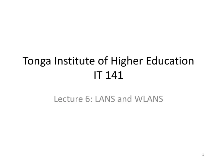 tonga institute of higher education it 141