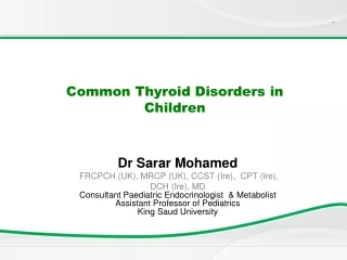 Common Thyroid Disorders in Children