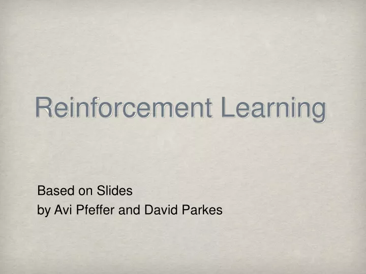 reinforcement learning