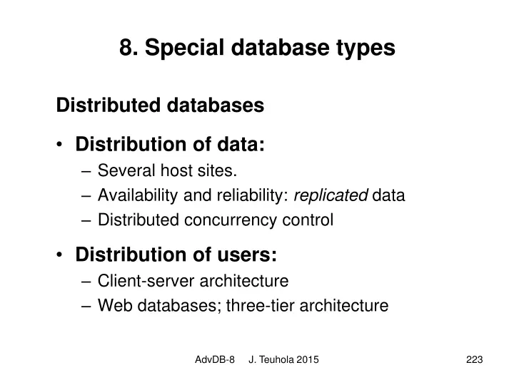8 special database types