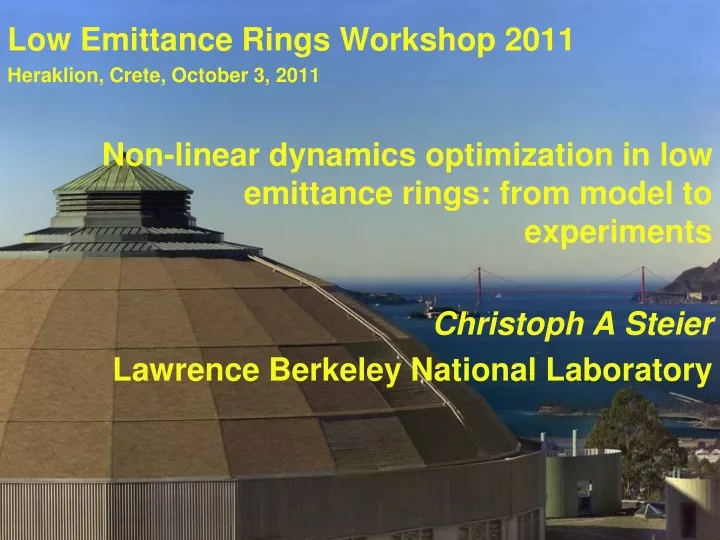 low emittance rings workshop 2011 heraklion crete