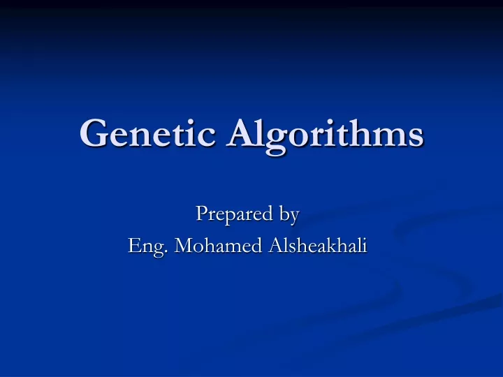 genetic algorithms