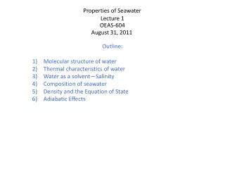 Properties of Seawater