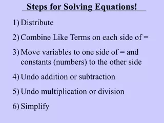 Steps for Solving Equations!