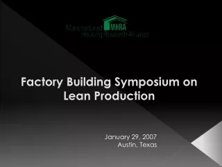 Factory Building Symposium on Lean Production