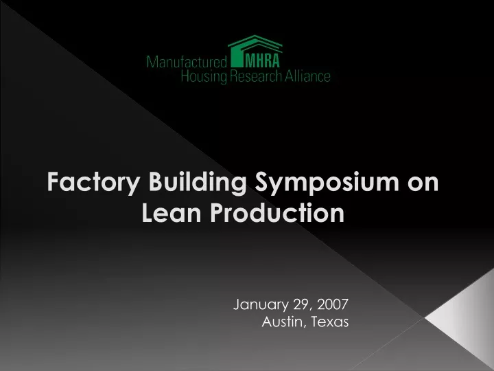 factory building symposium on lean production