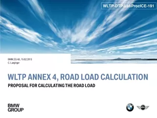 WLTP Annex 4, Road load Calculation