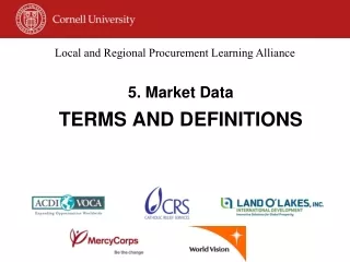 5. Market Data TERMS AND DEFINITIONS