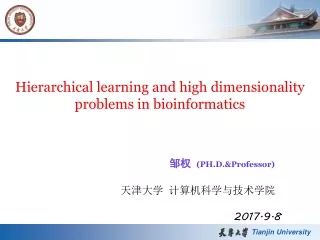 Hierarchical learning and high dimensionality problems in bioinformatics