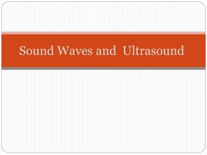 sound waves and ultrasound
