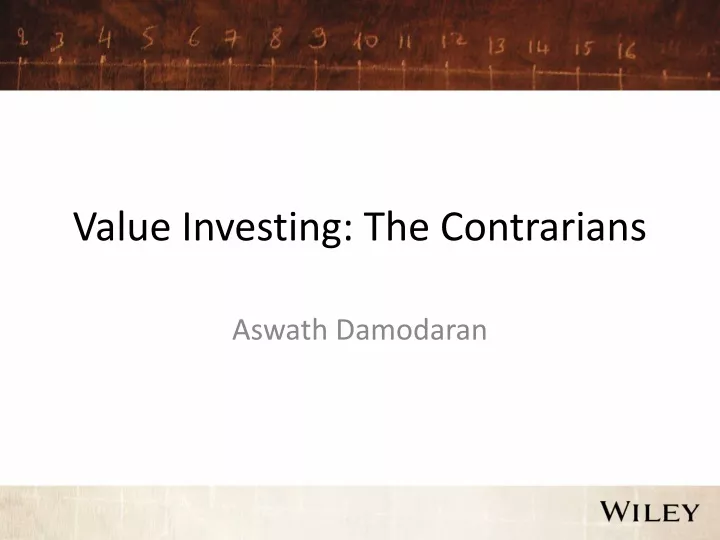 value investing the contrarians