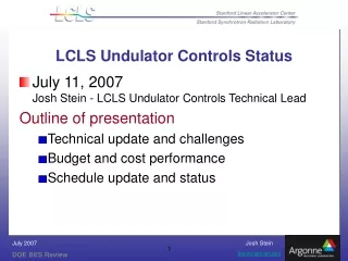 LCLS Undulator Controls Status