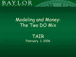 Modeling and Money: The Two DO Mix TAIR February  1, 2006