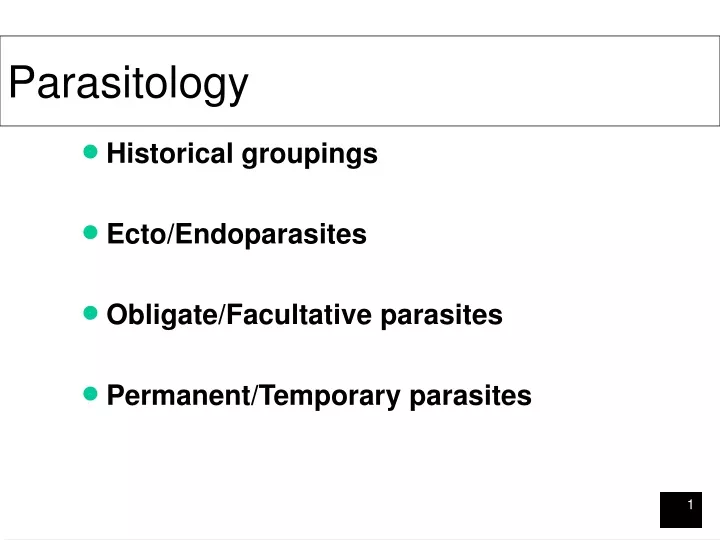 parasitology