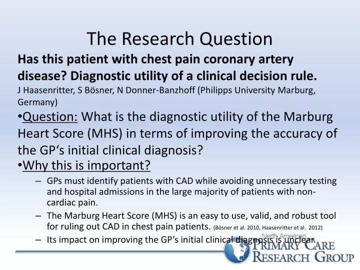 the research question has this patient with chest