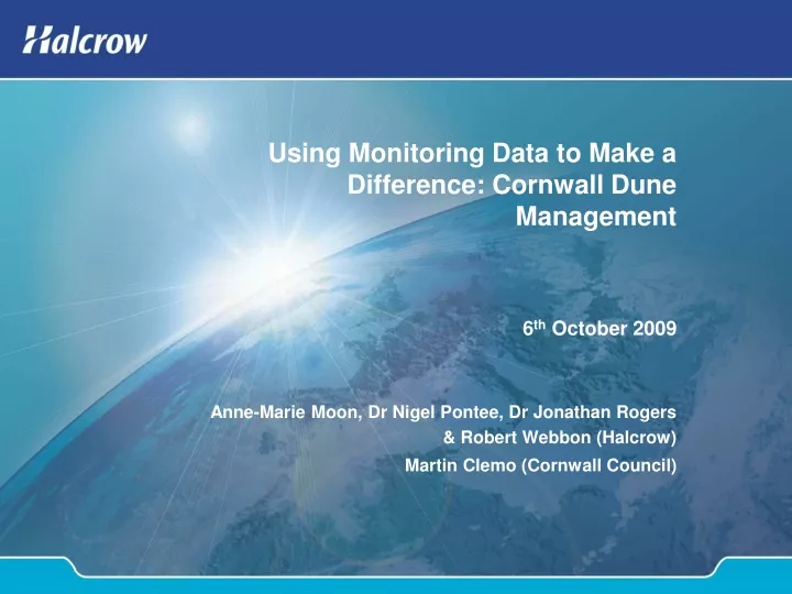 using monitoring data to make a difference cornwall dune management