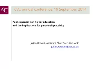 CVU annual conference, 19 September 2014