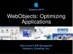 WebObjects: Optimizing Applications - slide 1