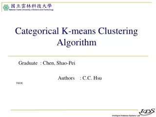 Categorical K-means Clustering Algorithm