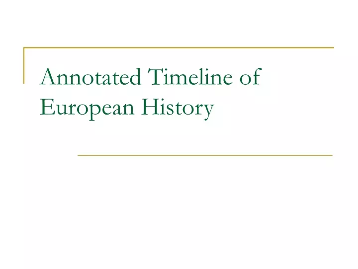 annotated timeline of european history