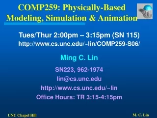 COMP259: Physically-Based Modeling, Simulation &amp; Animation
