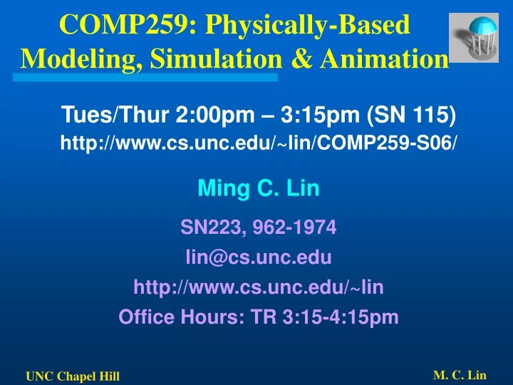 comp259 physically based modeling simulation animation