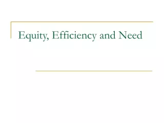 Equity, Efficiency and Need