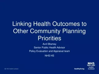 Linking Health Outcomes to Other Community Planning Priorities