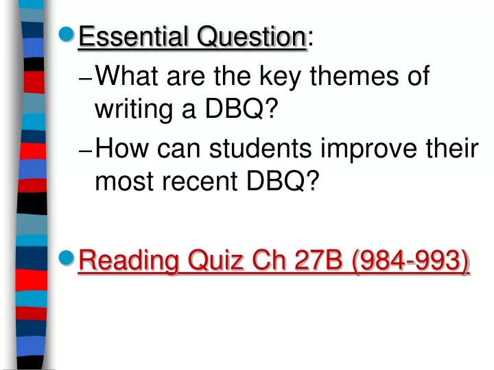 essential question what are the key themes