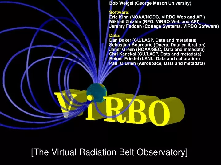 the virtual radiation belt observatory