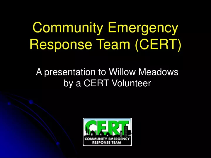community emergency response team cert