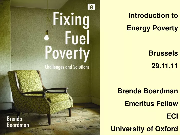 introduction to energy poverty brussels