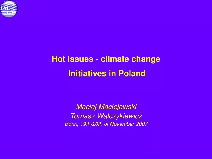 hot issues climate change initiatives in poland