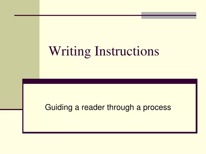 writing instructions
