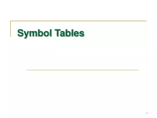 Symbol Tables