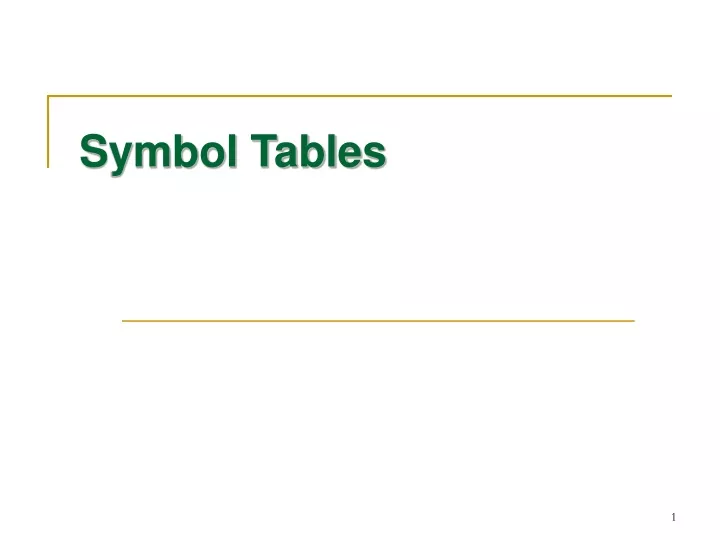 symbol tables