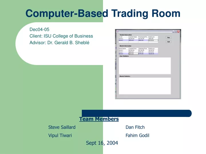 computer based trading room